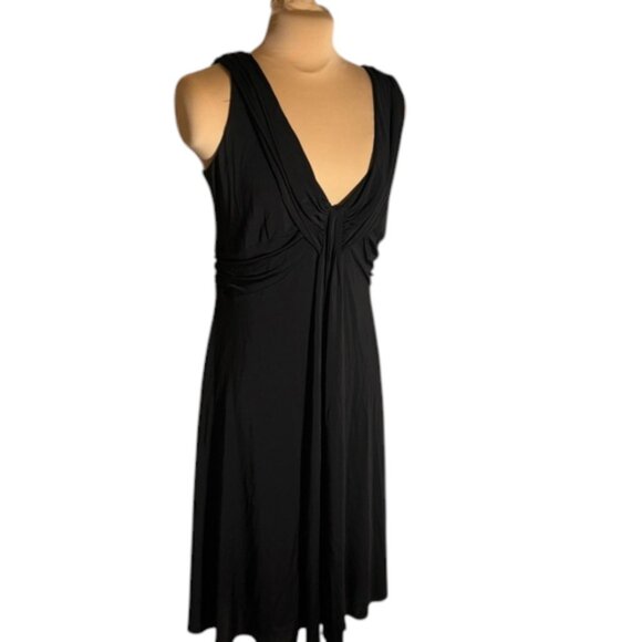 David Meister Black Sleeveless V-Neck Dress Size 10 - Picture 1 of 9